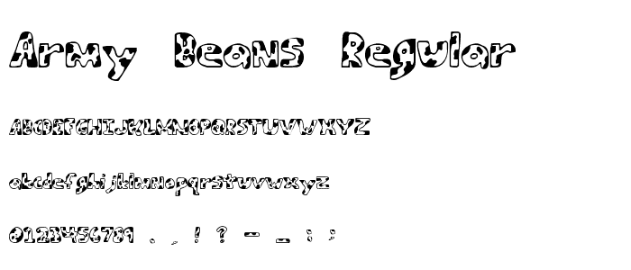 Army Beans Regular font